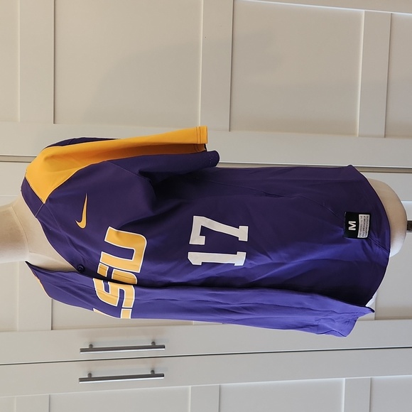 Nike LSU Tigers Softball Game Jersey Women's Medium Purple 881244 Yellow White - Picture 2 of 3